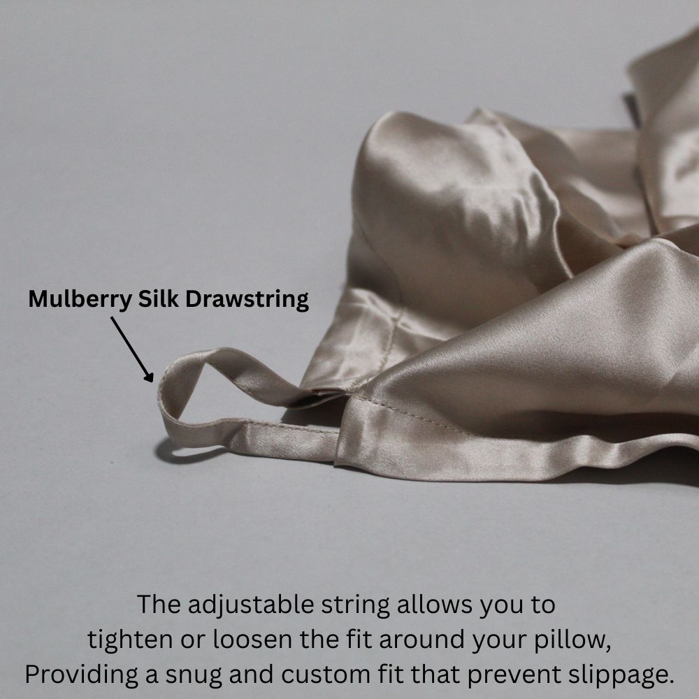 100% Mulberry Silk Pillow Cover- One Size fits All (Beige)