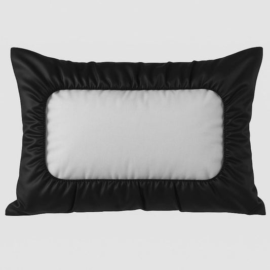 100% Mulberry Silk Travel Pillow Cover- One Size Fits All (Black)