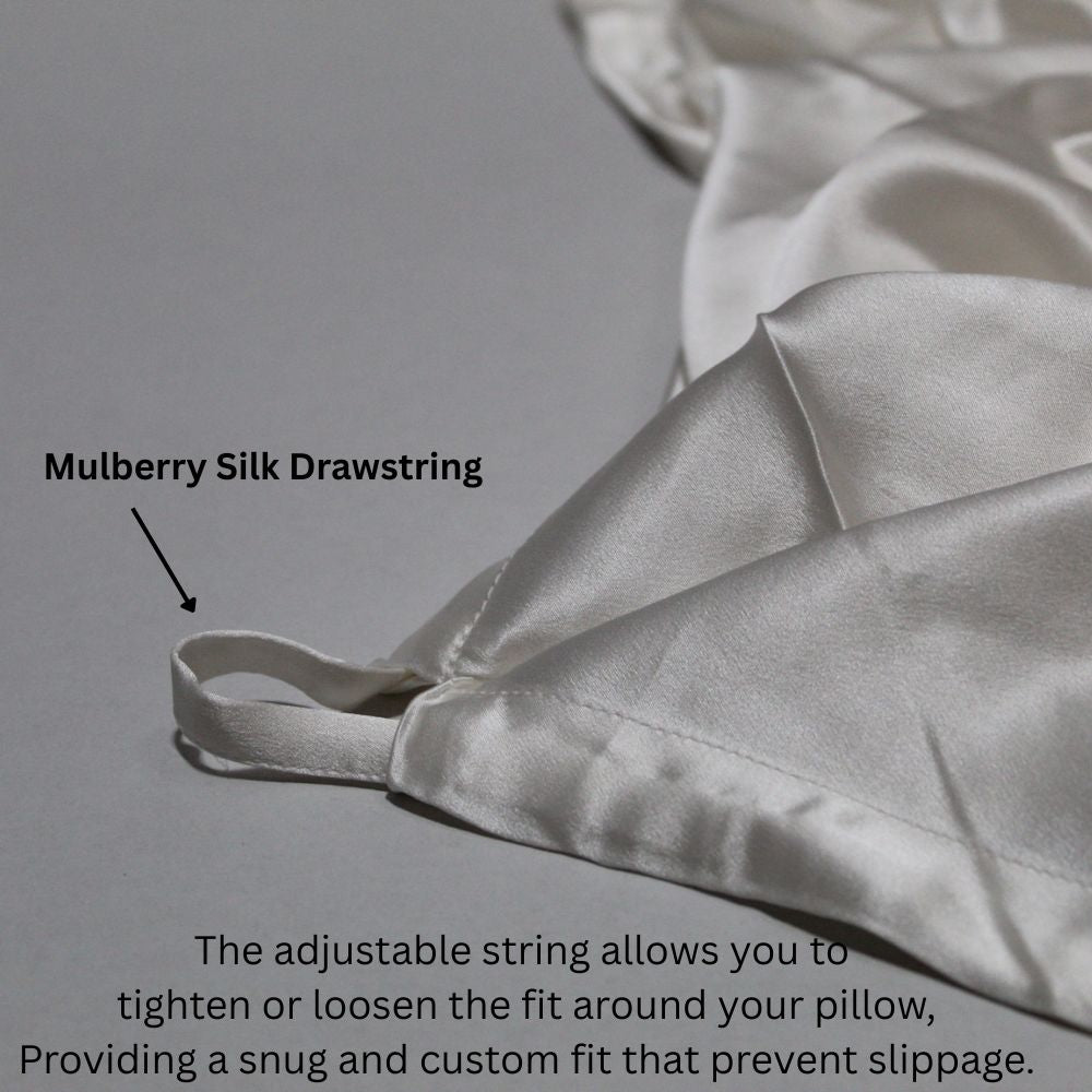 100%Mulberry Silk Pillow Cover- One Size Fits All (White)